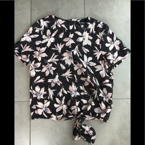 Madewell size S 100% silk tie front winter orchid